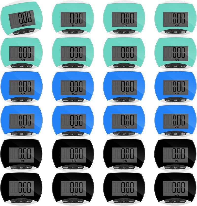 Copkim 24 Pcs Pedometer for Walking Bulk LCD Step Counter with Calories Burned Portable Accurately Step Tracker for Women Man Adults Jogging Hiking Running Walking - Image 1